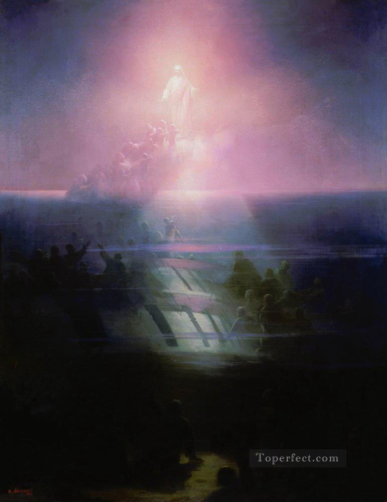 shipwreck of lefort Jesus Christ Romantic Ivan Aivazovsky Russian Oil Paintings